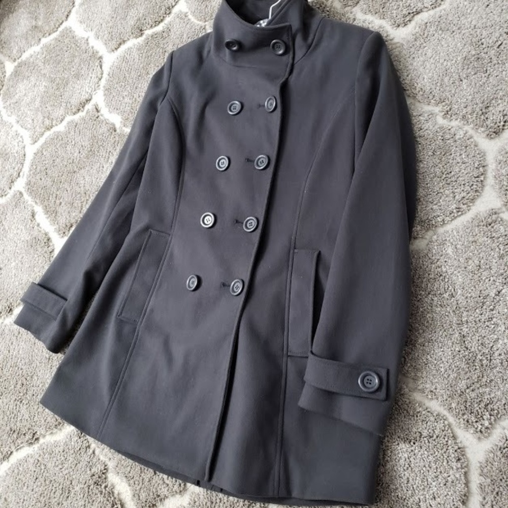 Forever 21 Grey Pea Coat Coat Size Small
